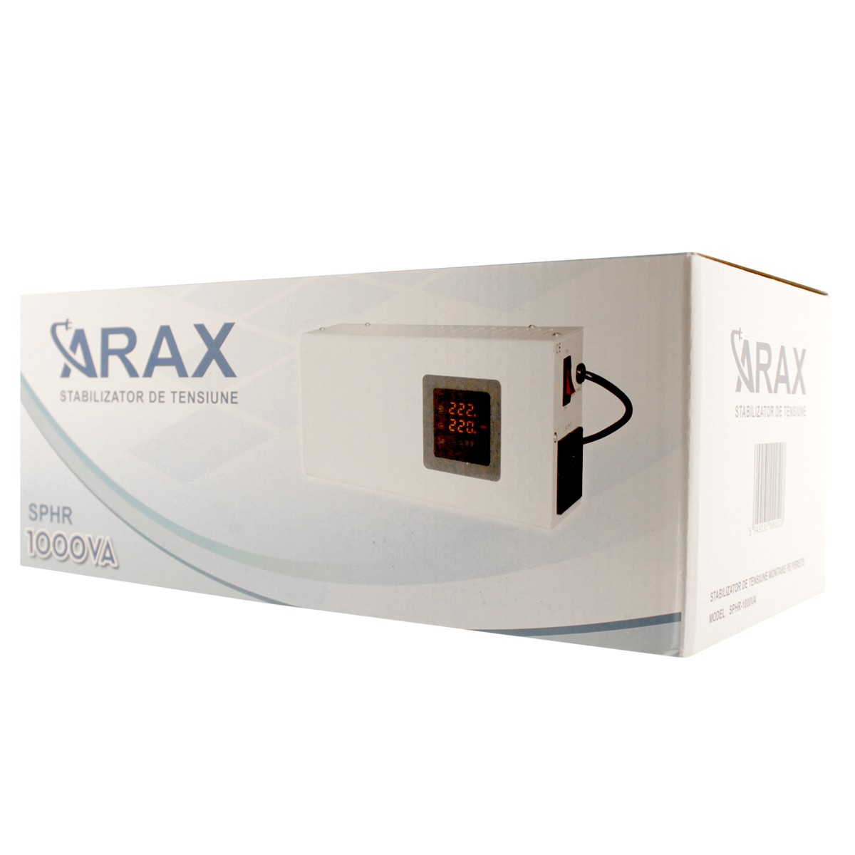 Stabilizator tensiune cu releu slim, sinusoidala pura + ecran LED, montare pe perete 500VA 300W